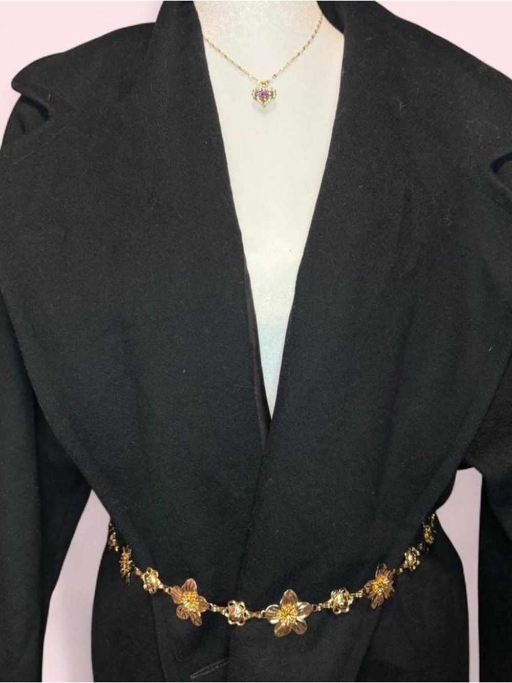 Ashley Scott Black Long Trench Coat
